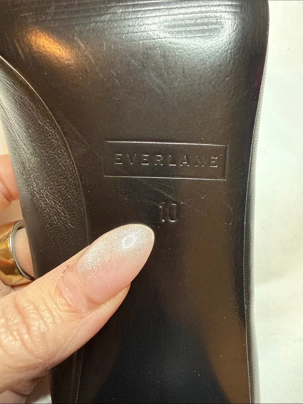 Everlane The Day Heel Black Leather Shoes Size 10 Minimal Classic NWOB Chic